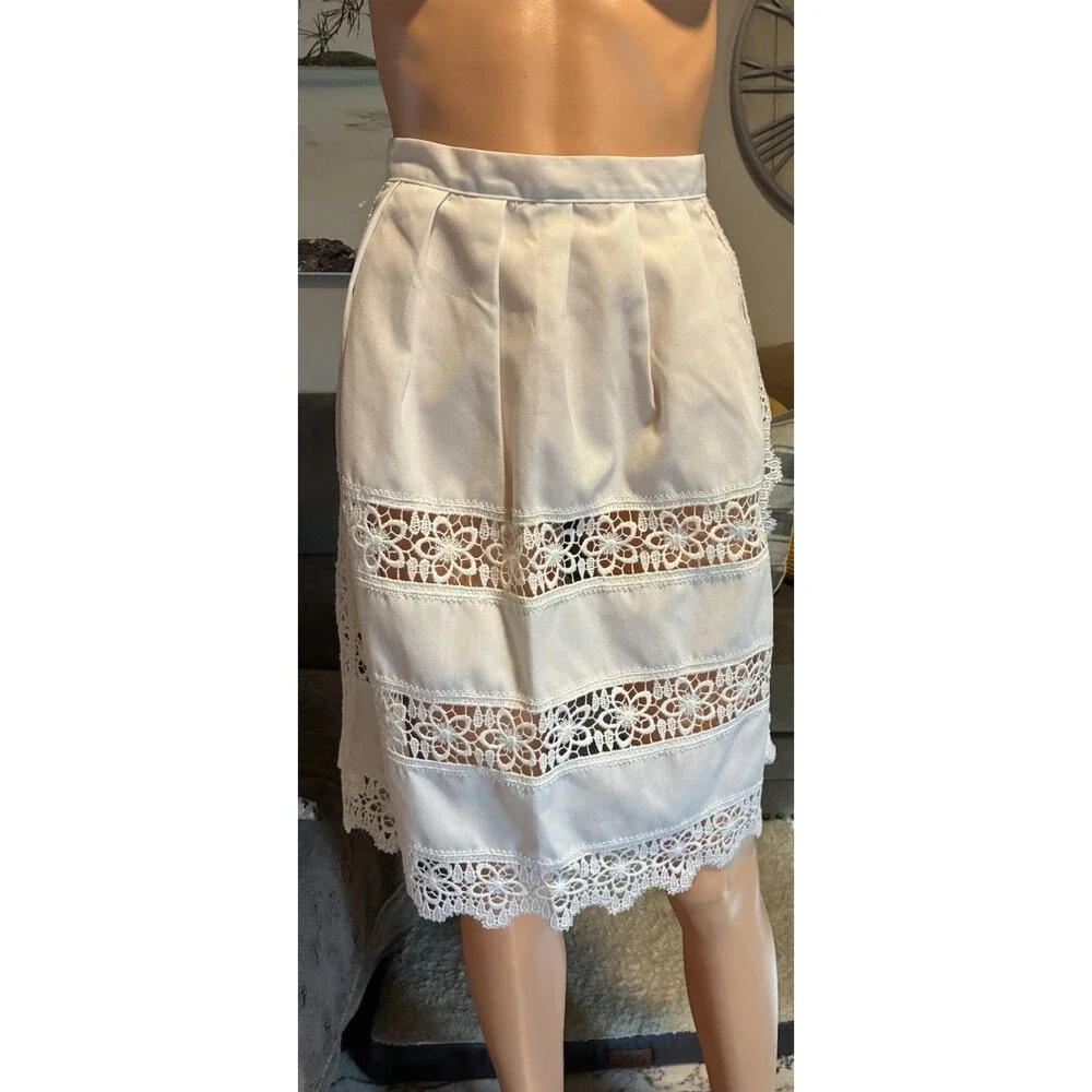 VTG Battenburg Lace Apron New ERNST LIGHT GERMAN HALF SIZE APRON Medium